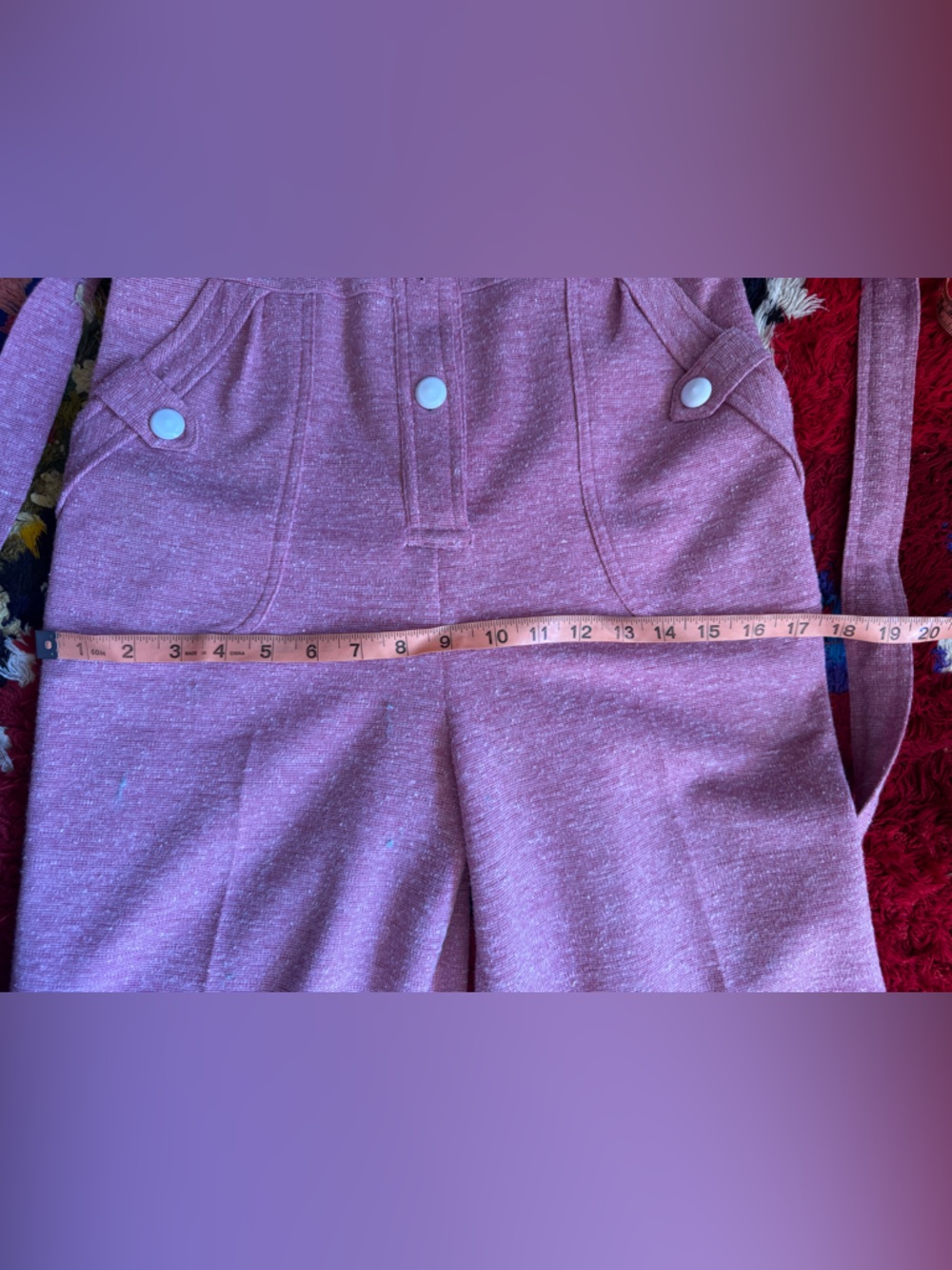 70s Vintage Dusty Rose Jumpsuit Sz M - Picture 8 of 10